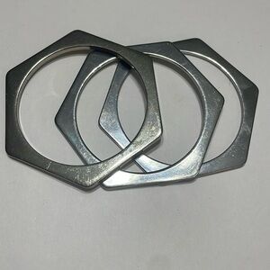 3 silver bangles